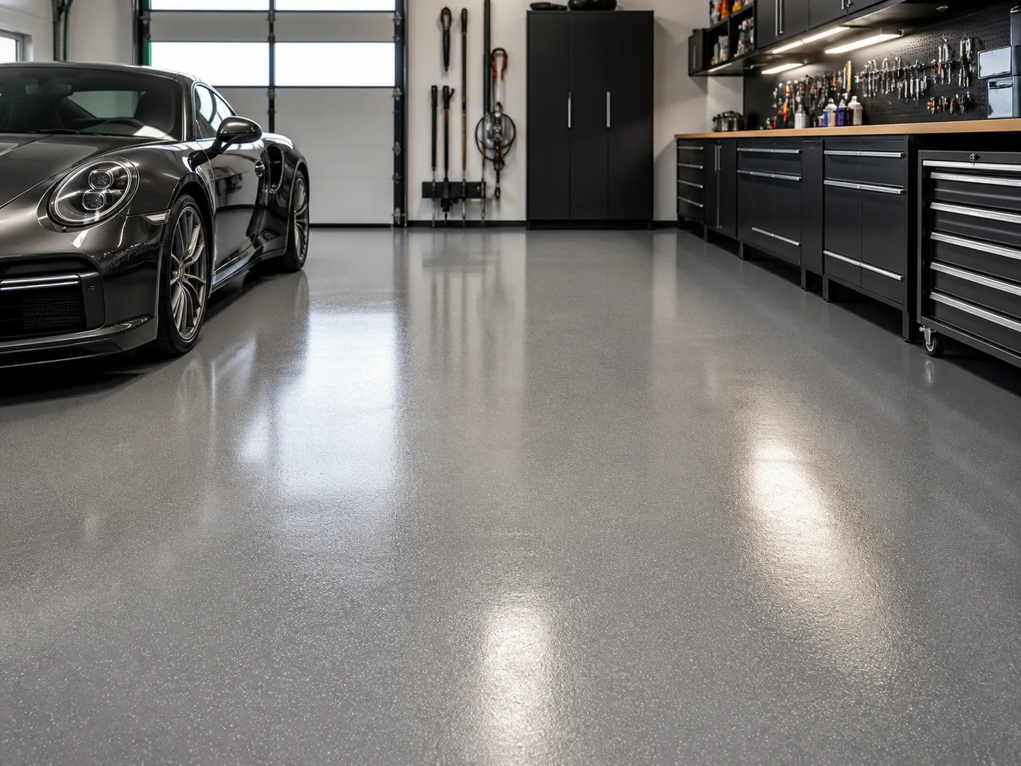 Epoxy gietvloer voorbeeld van afwerking