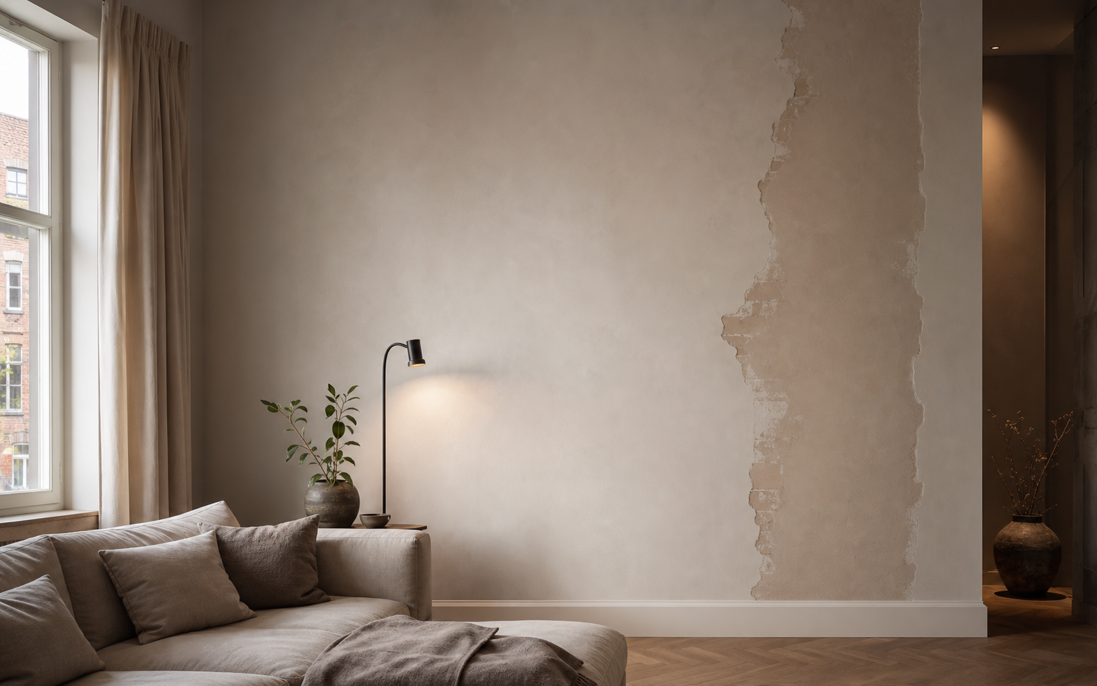 Wand renovatie voorbeeld van afwerking