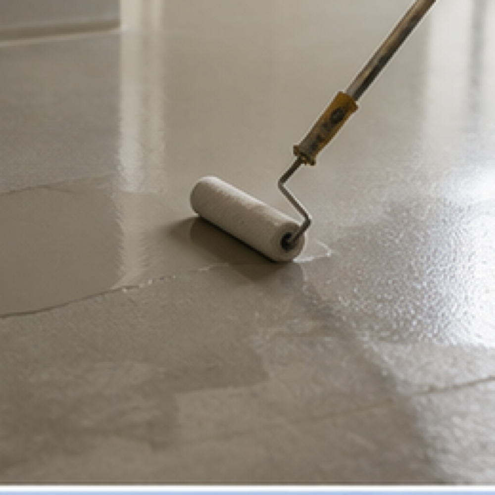 Terrazzo-look gietvloer voorbeeld van afwerking