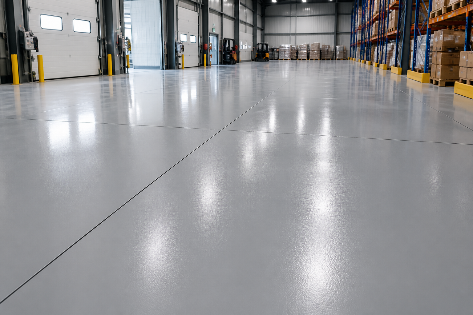 Industriële vloercoating voorbeeld van afwerking