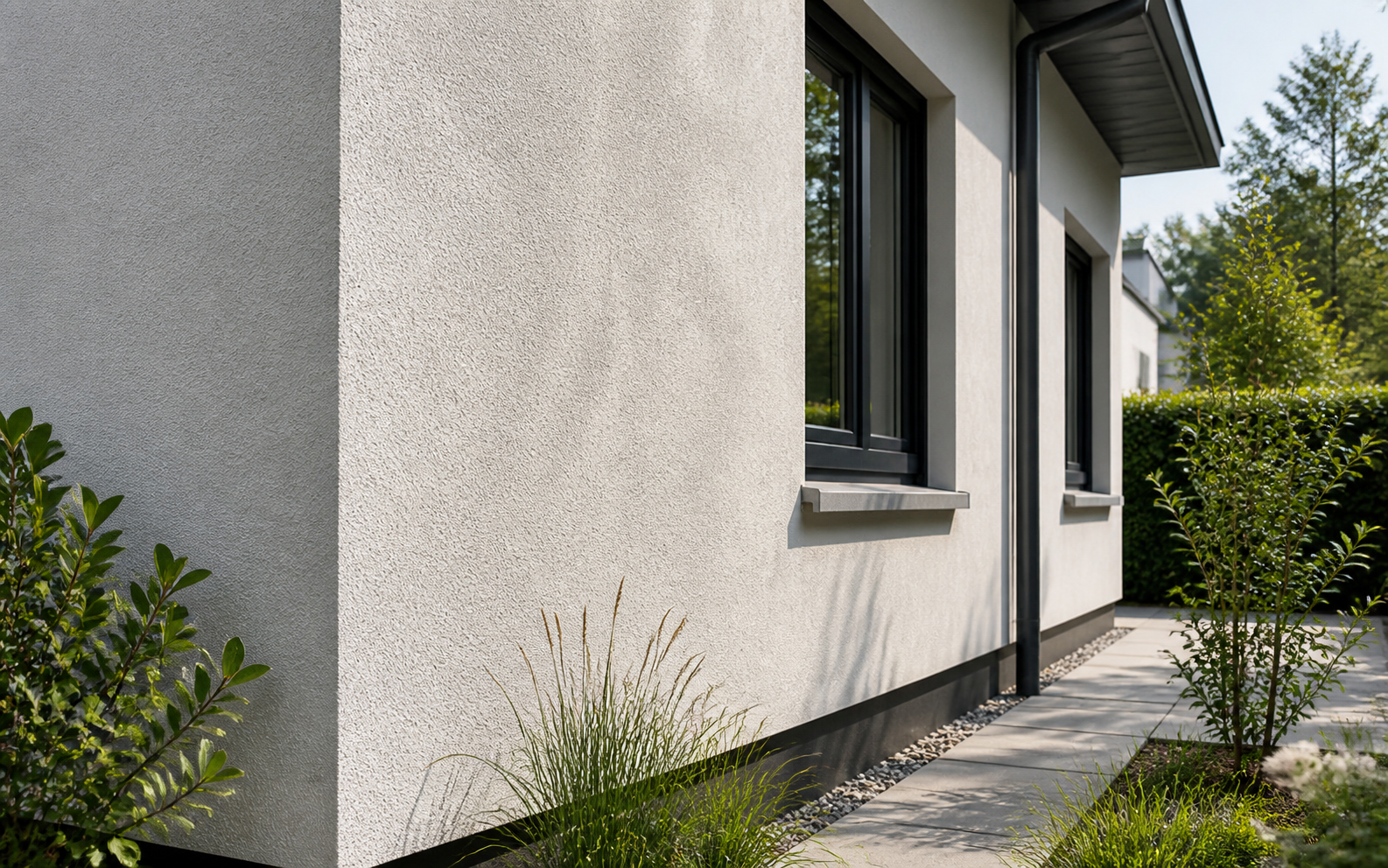 Crepi gevelafwerking voorbeeld van afwerking